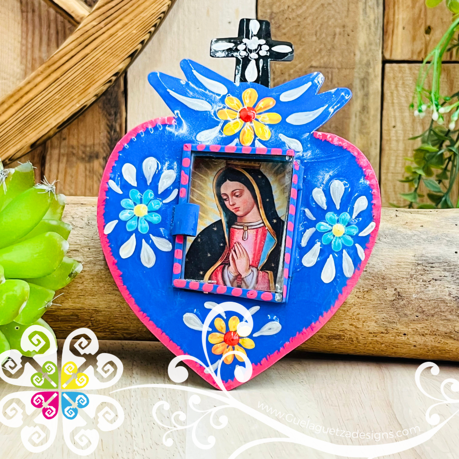 Medium Virgen De Guadalupe Nicho Frame - Hojalata San Miguel Collection