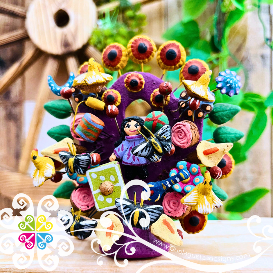 Small Arbol Pintado Home Decor - Barro Metepec