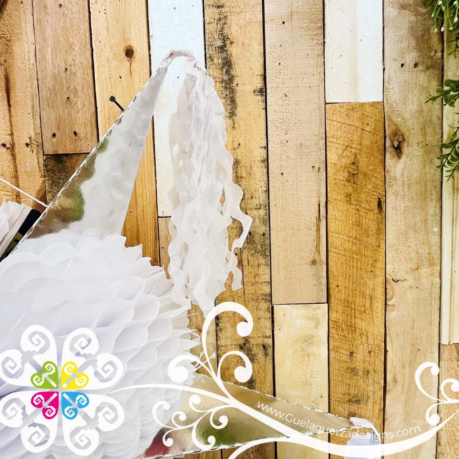 Large White Fiesta Piñata - Mexican Fiesta Decor
