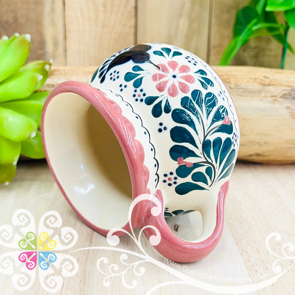 Small Pink Taza Ponchera Colibri - Ceramica Alta Temperatura - Single Clay Mug