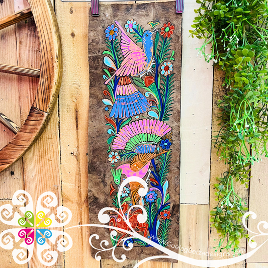 Long Medium Neon Colors Fauna Designs - Amate Paintings