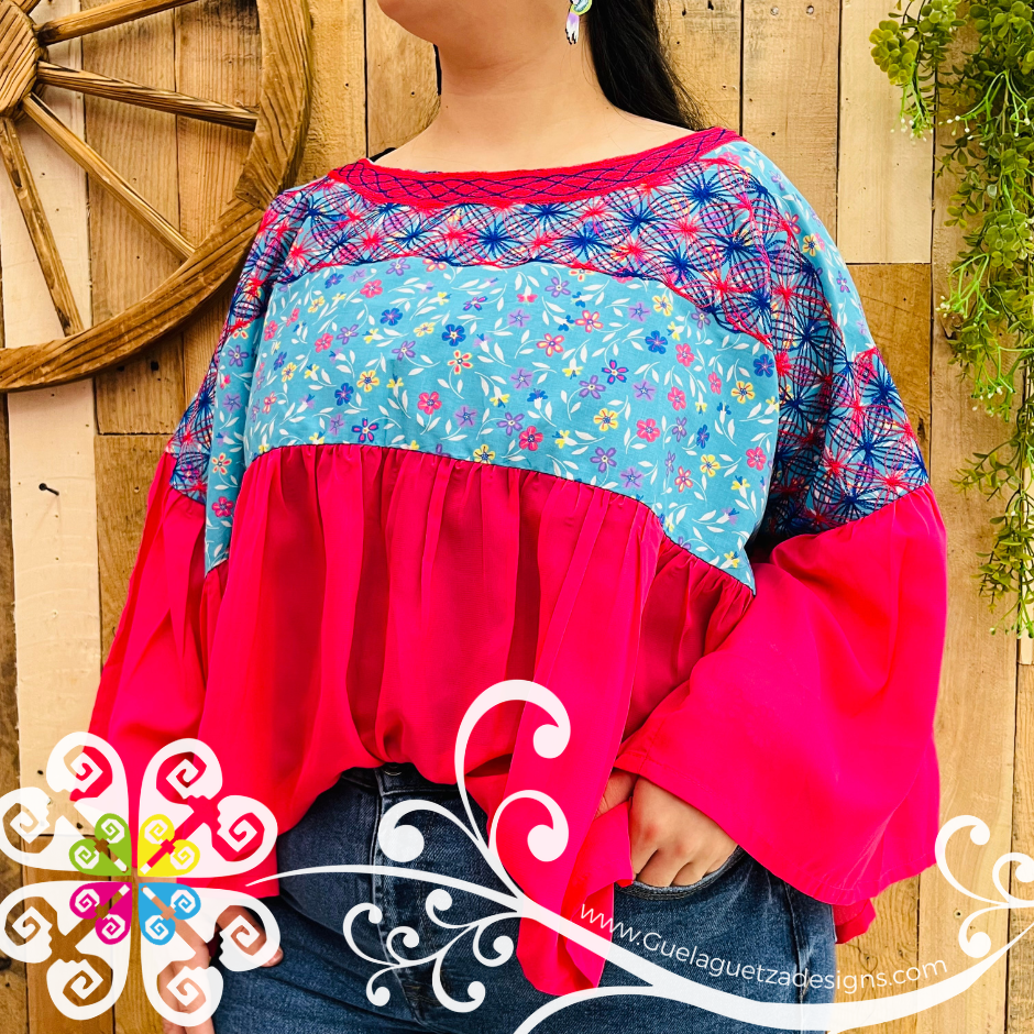 Mariposa Cadenilla Tehuana Top - Double Embroider