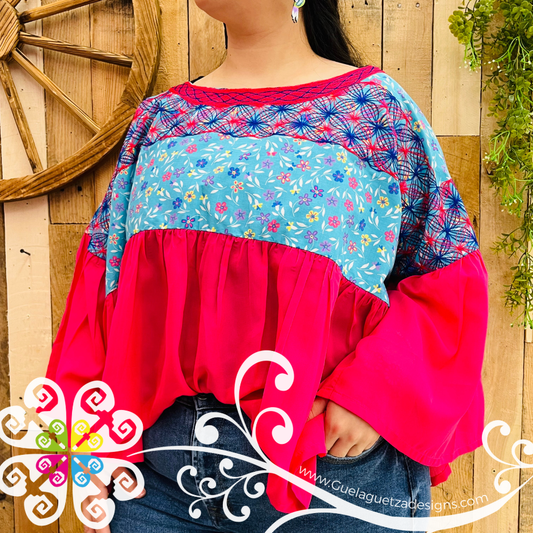 Mariposa Cadenilla Tehuana Top - Double Embroider