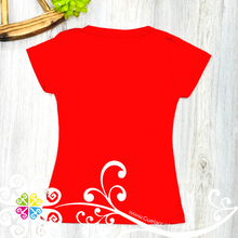 Red Embroider Women Tee - Pocket Embroider