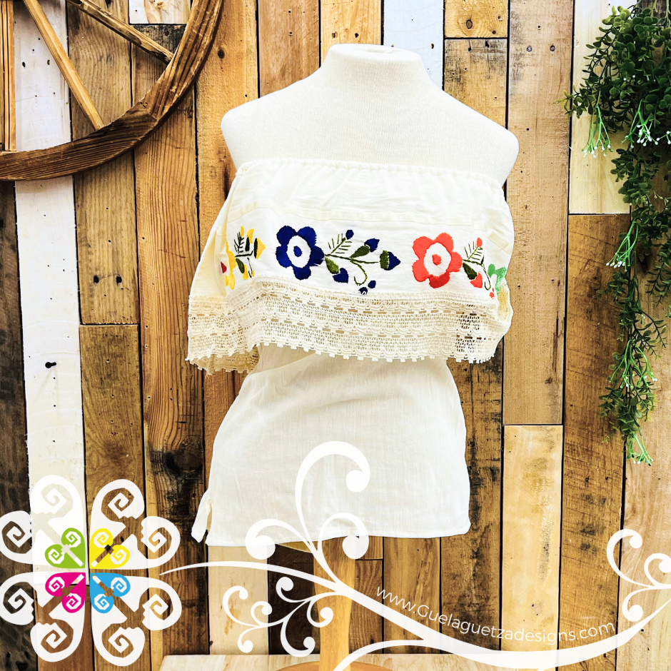 Beige Campesina Embroider - Women Top
