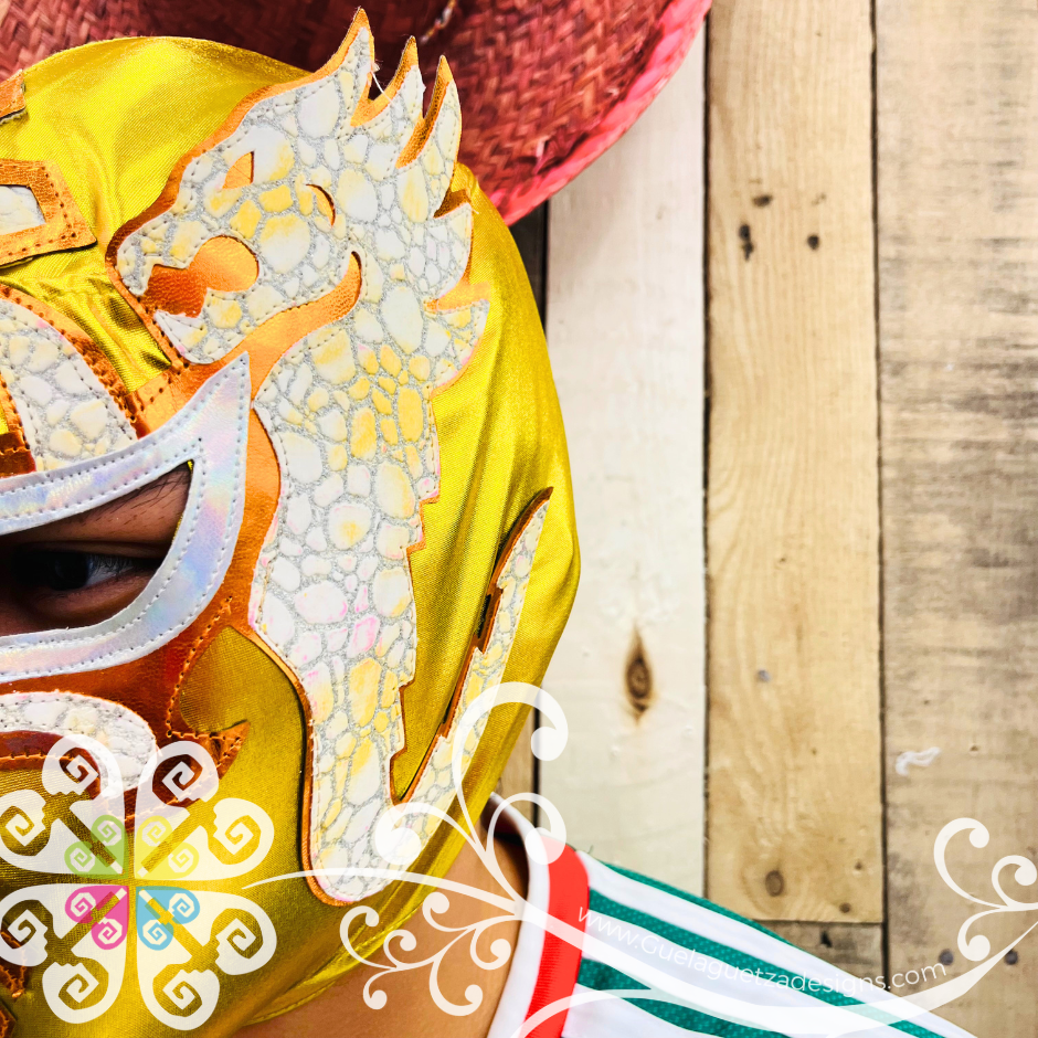 Gold Dragon Luchador Mask - Adult Lucha Libre Mask