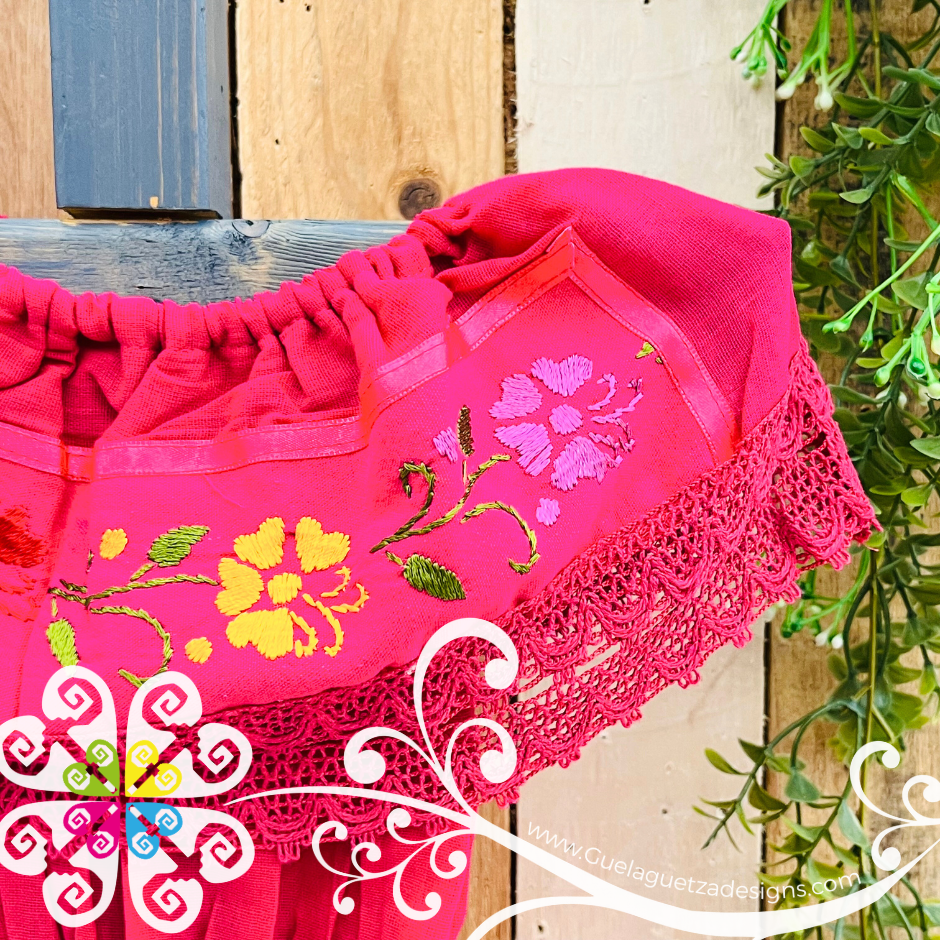 Fuchsia Aro Embroider Campesino Children Dress