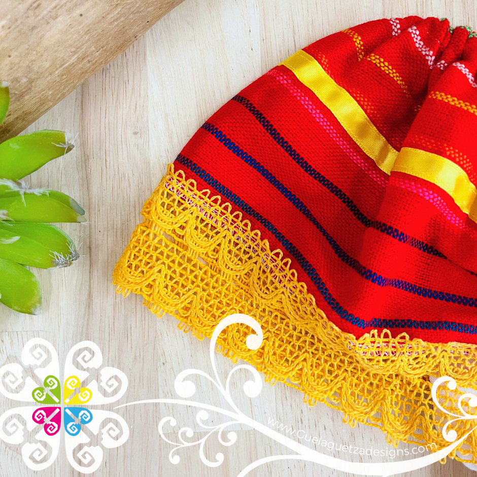 Red Cambray Campesino Children Dress