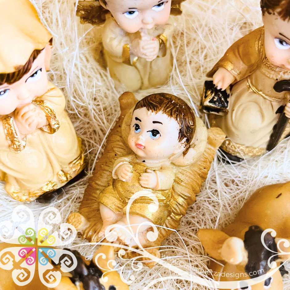 Medium Nacimiento Mimbre - Wicker Nativity Scene - Nacimiento Navideno
