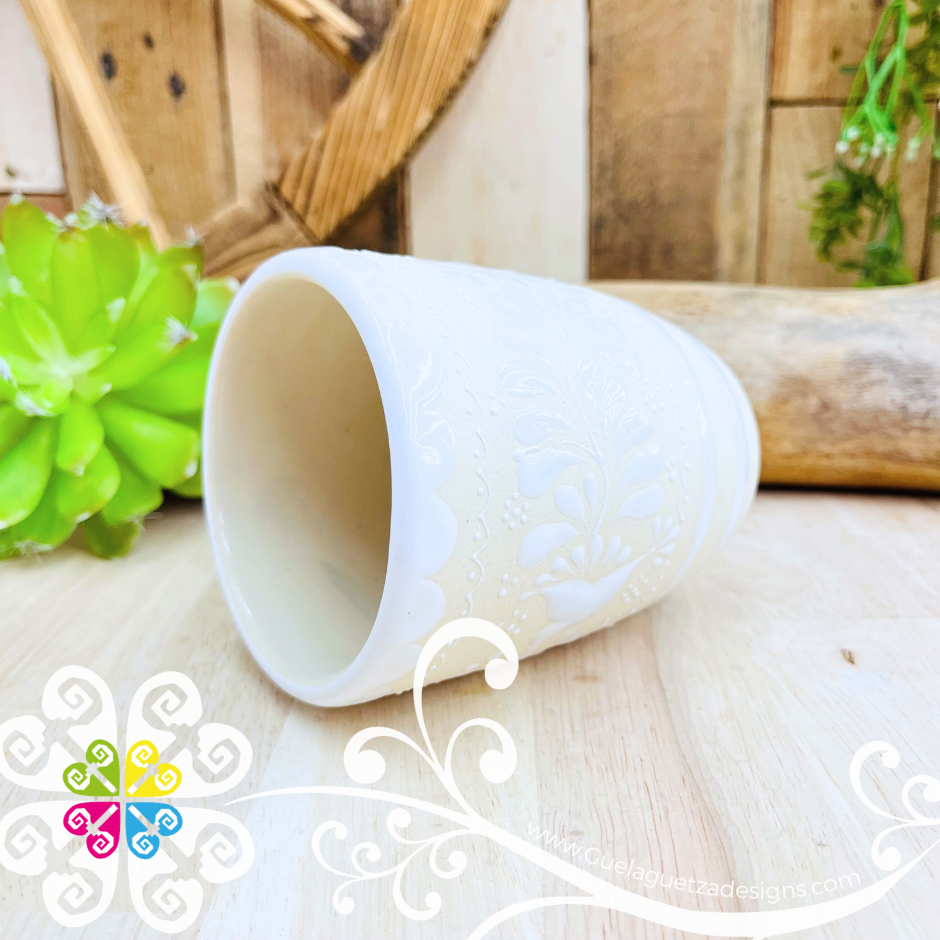 White Taza Cono Colibri - Barro Alta Temperatura - Single Clay Mug