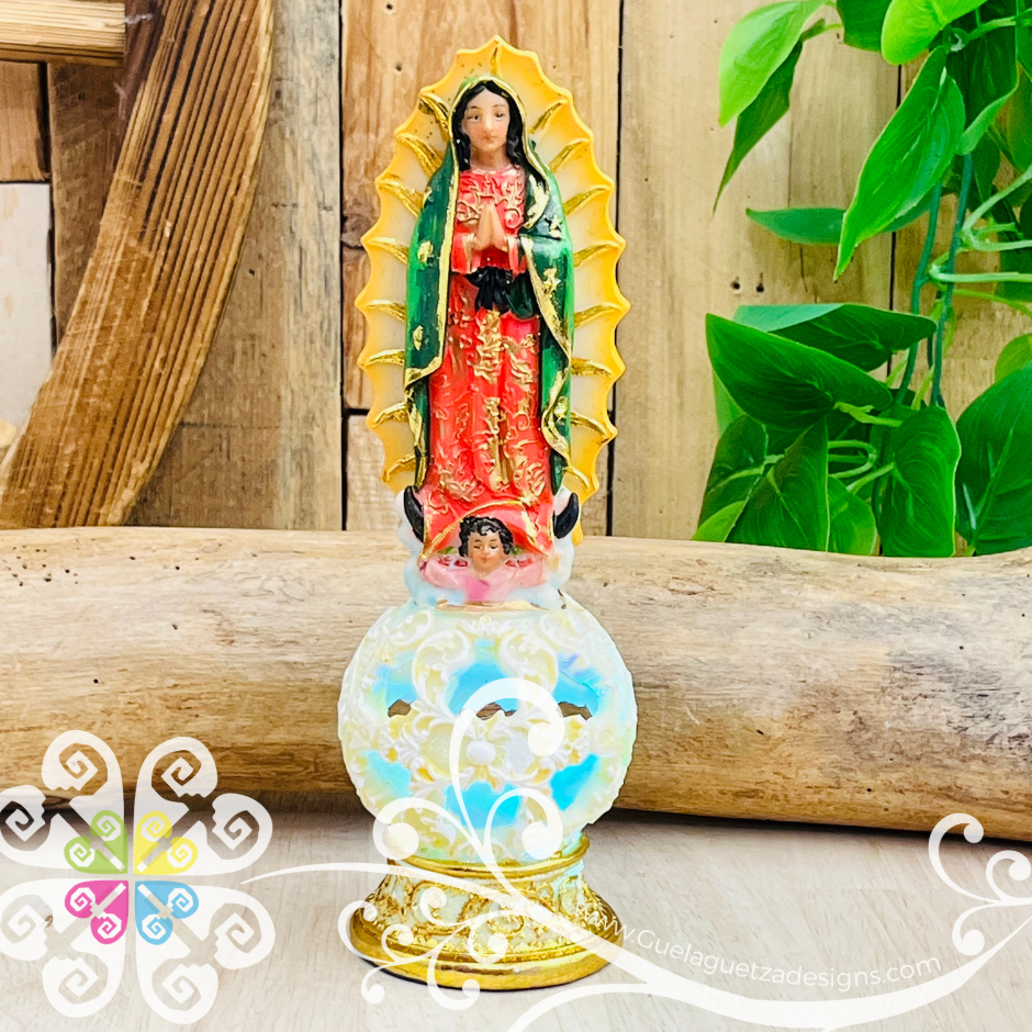 Mini Small Virgen de Guadalupe Lampara - Religious Statue