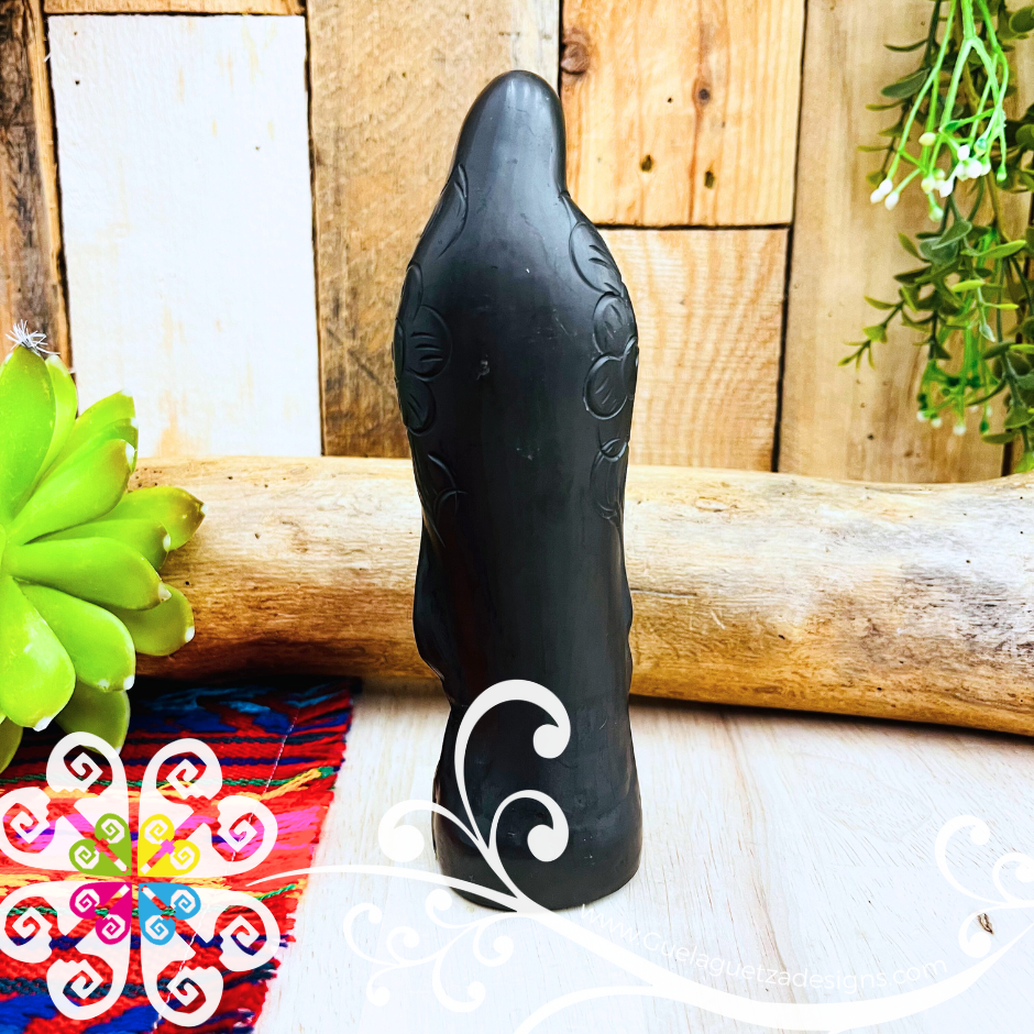 Small Virgen Guadalupe Statue - Barro Negro Oaxaca