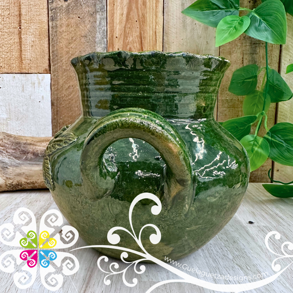 Large Ollita with Handles - Barro Vidriado Oaxaca