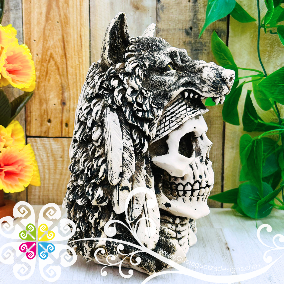 Large Wolf - Artisan Day of Dead Resin Skull
