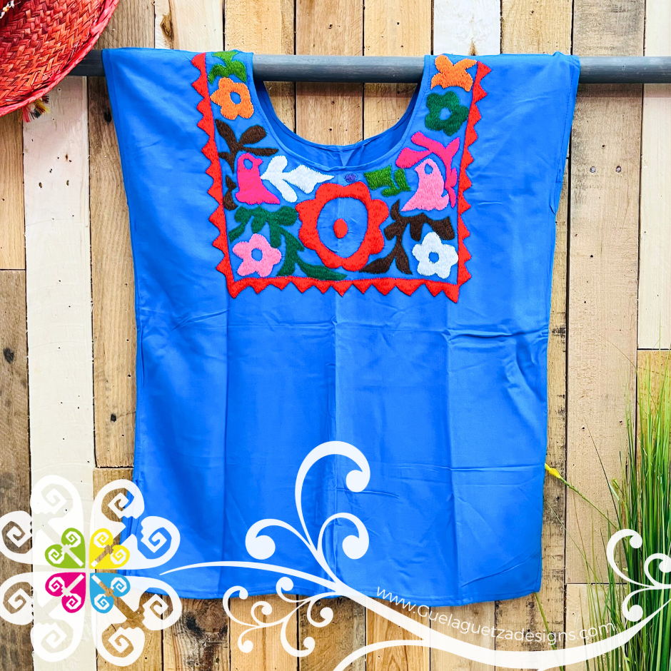 Pajaros Cuadro Embroider Top - Blusa Sencilla
