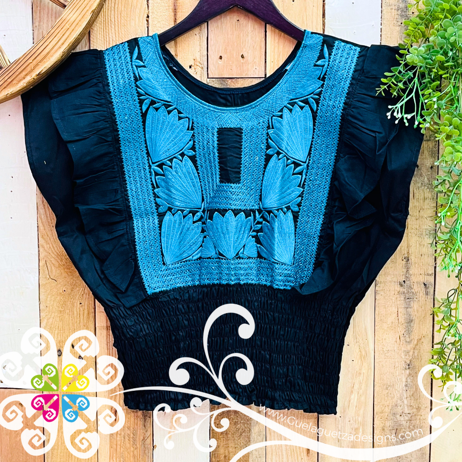 Tehuana Floral Crop Top - Women Tops