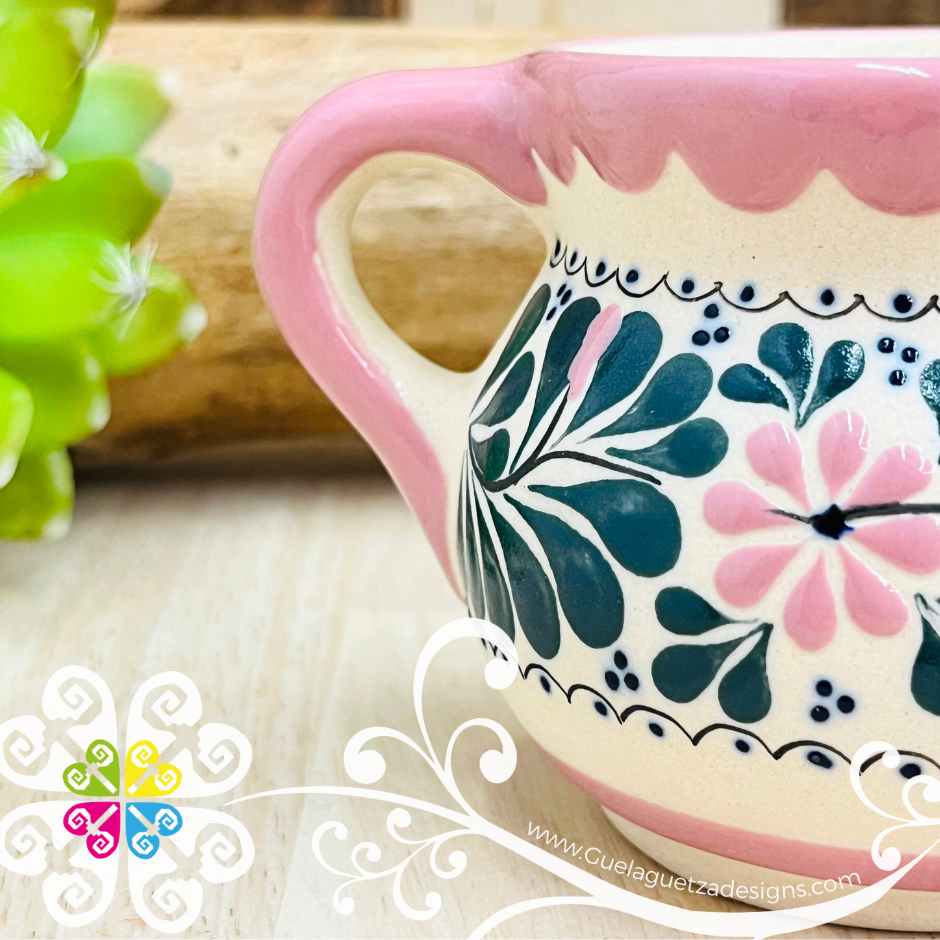 Mini Pink Taza Ponchera Colibri - Barro Alta Temperatura - Single Clay Mug