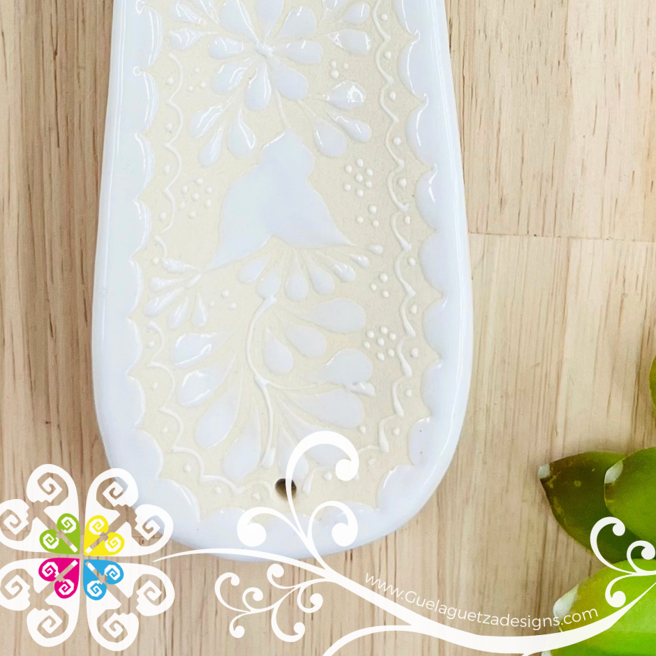 White Hummingbird Spoon Rest - Barro Alta Temperatura - Spoon Rest