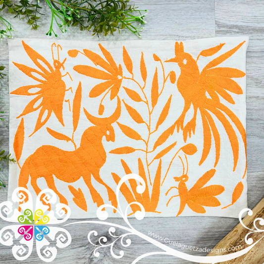 Orange Otomi Decorative Pillow Cases - With Zipper
