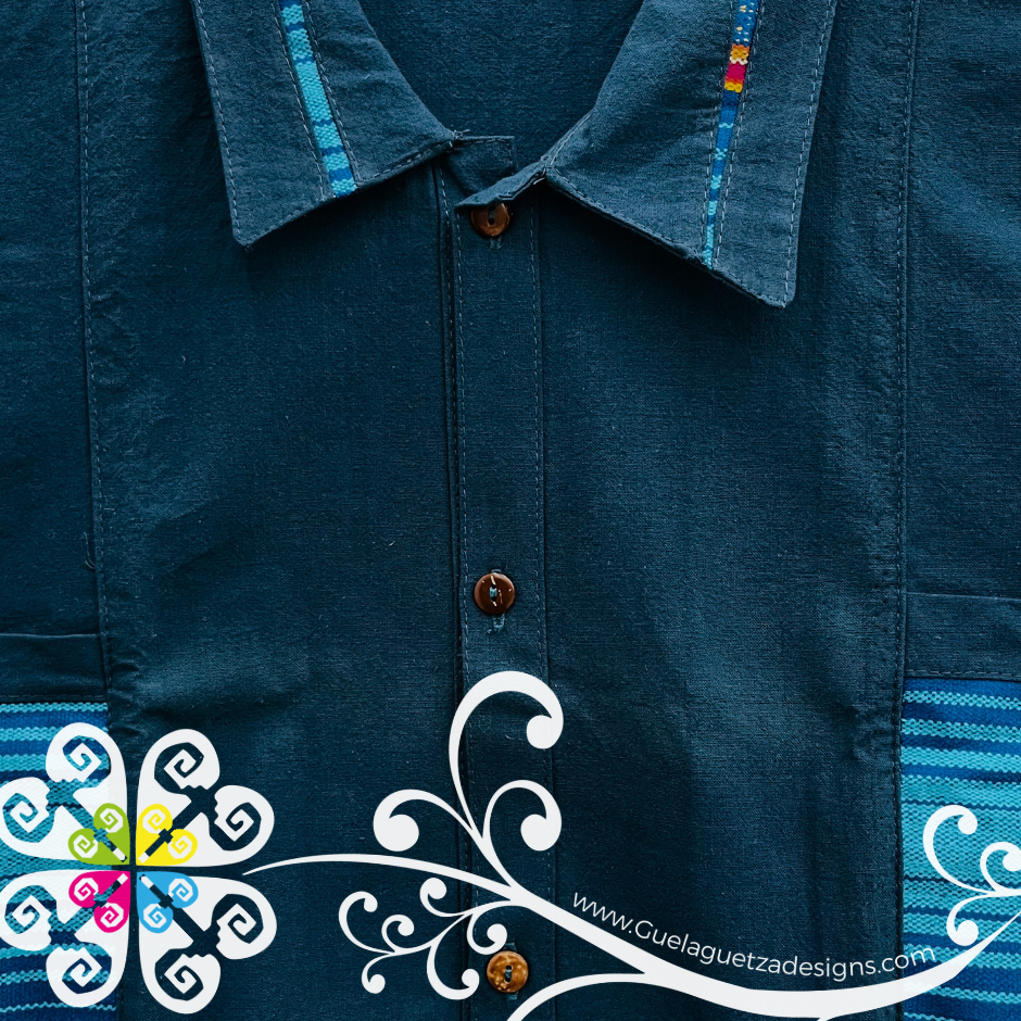 Navy Blue Men Coralillo Shirt Double Lines - Men Shirt