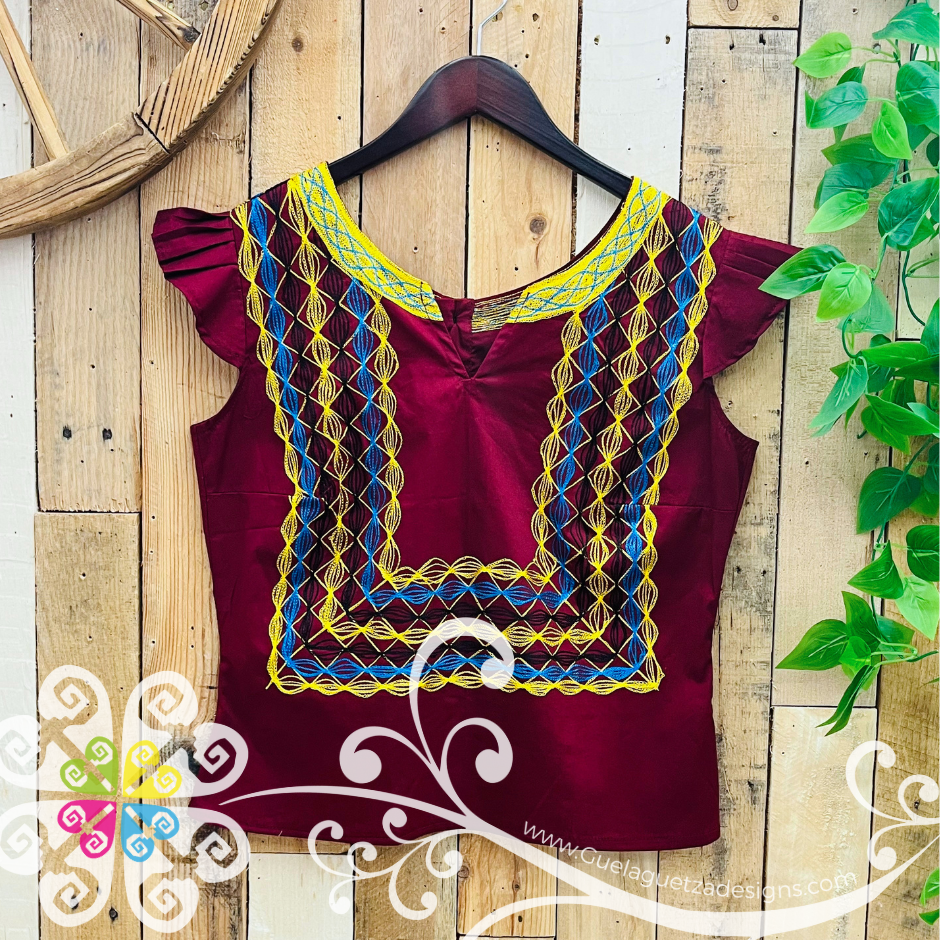 Small Cadenilla Tehuana Lupita Top - Double Embroider