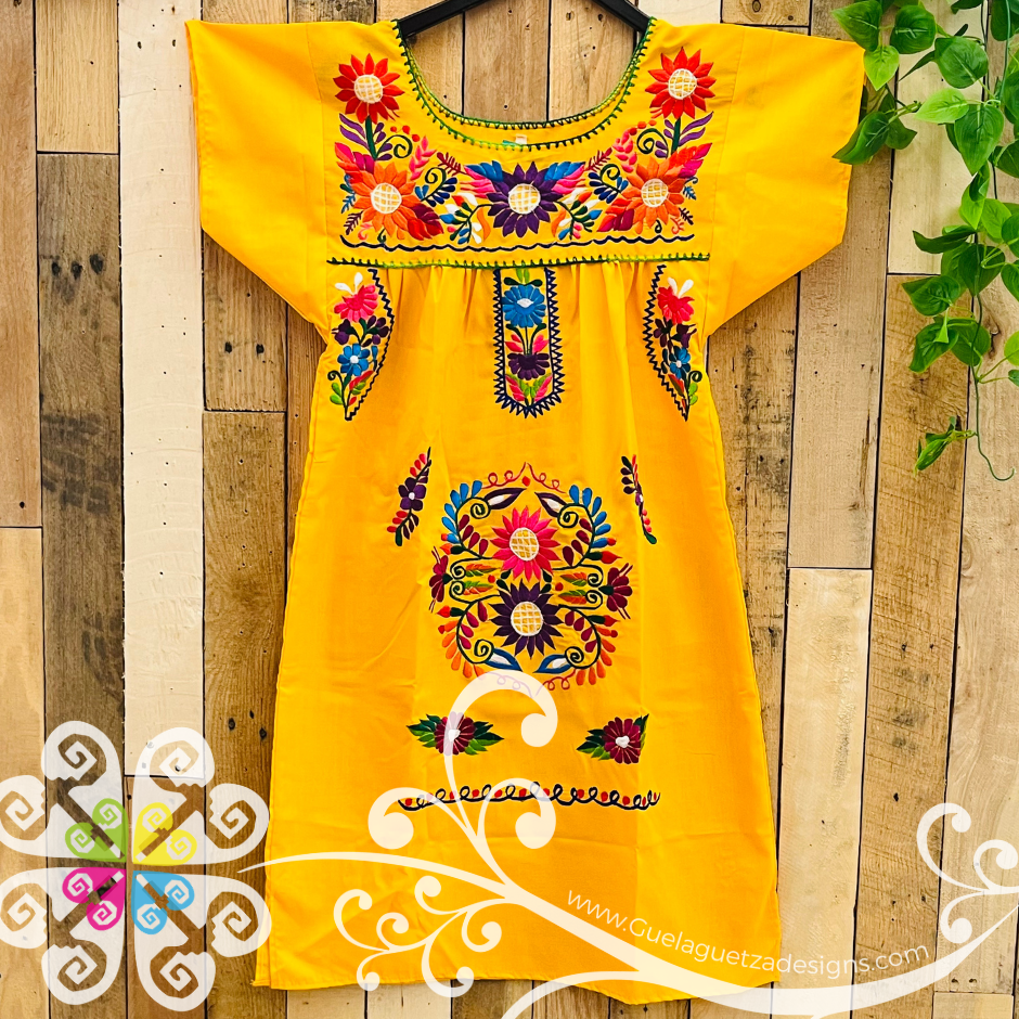 Yellow Vestido Tehuacan Puebla - Women Dress