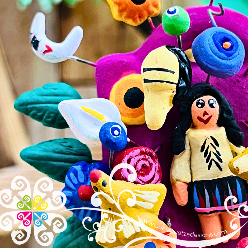 Mini Arbol Pintado Home Decor - Barro Metepec