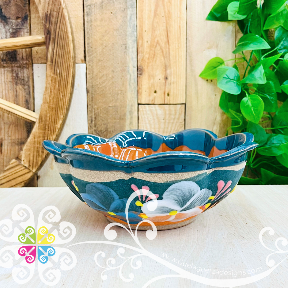 Small Frutero de Barro Flowers - Mexican Kitchen
