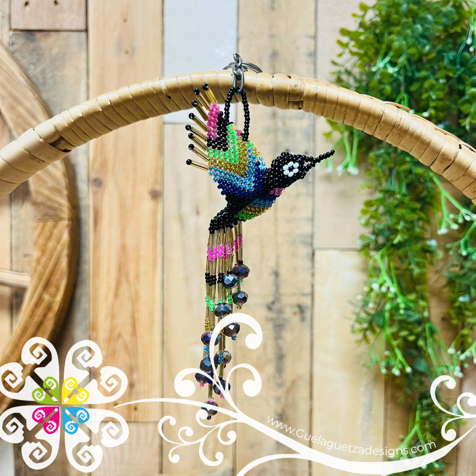 Hummingbird Beaded Keychain