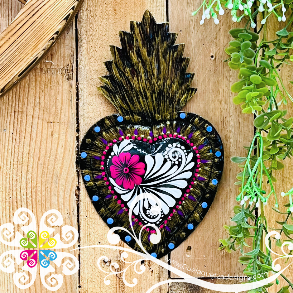Medium Corazon Milagro Brillante - Hojalata San Miguel Collection