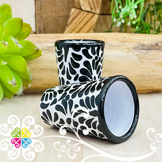 Single Black Talavera Tequilero Shot - Talavera Kitchen