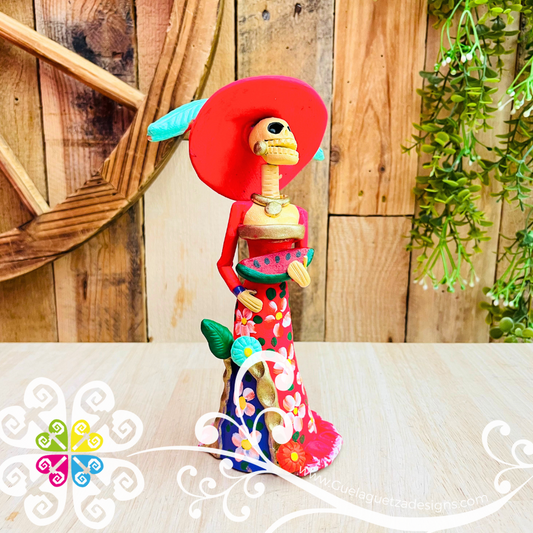 Small Catrina Elegante Clay Catrina - Michoacan Clay Home