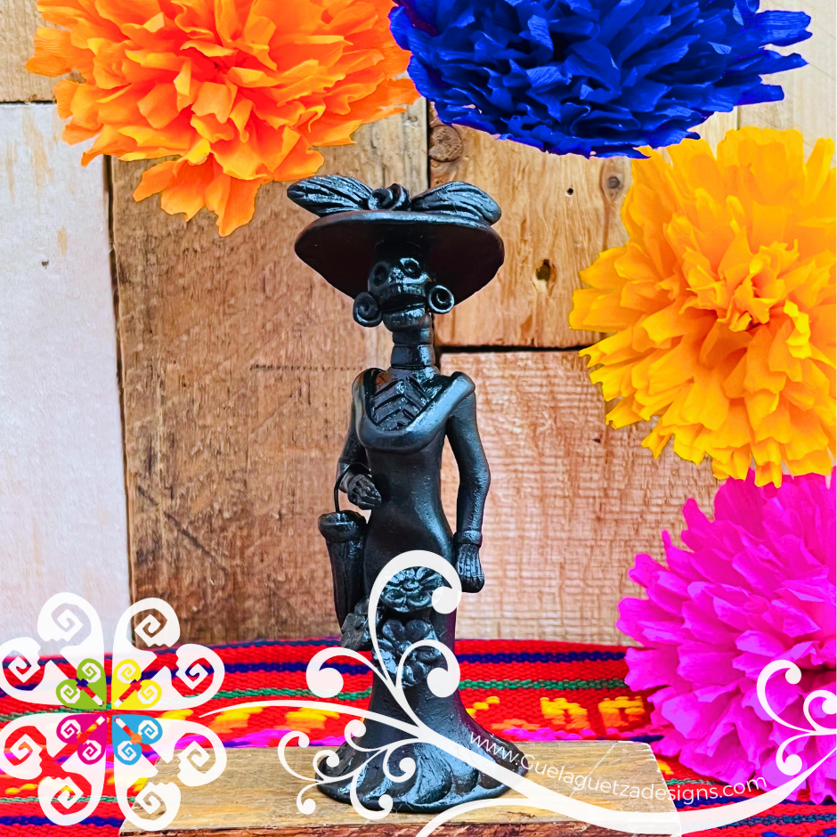 Mini Black Fina Clay Catrina Michoacana - Capula Clay Home