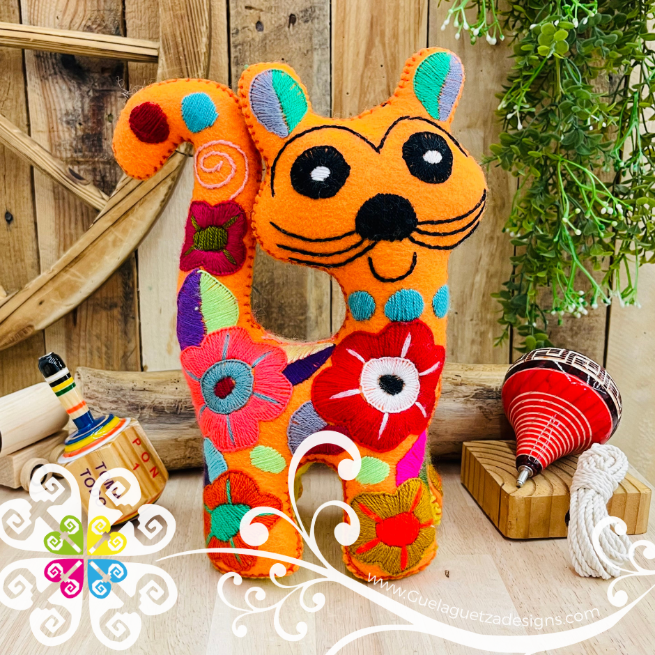 Embroidered Cat - Chiapas Stuffed Animal