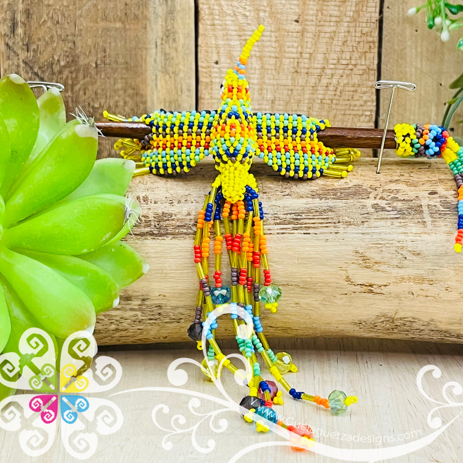 Hummingbird Beaded Hair Brooch