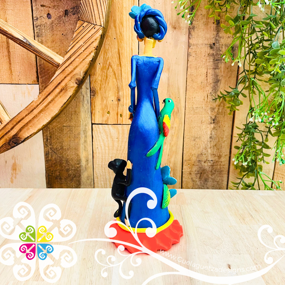 Medium Frida Elegante Clay Catrina - Michoacan Clay Home