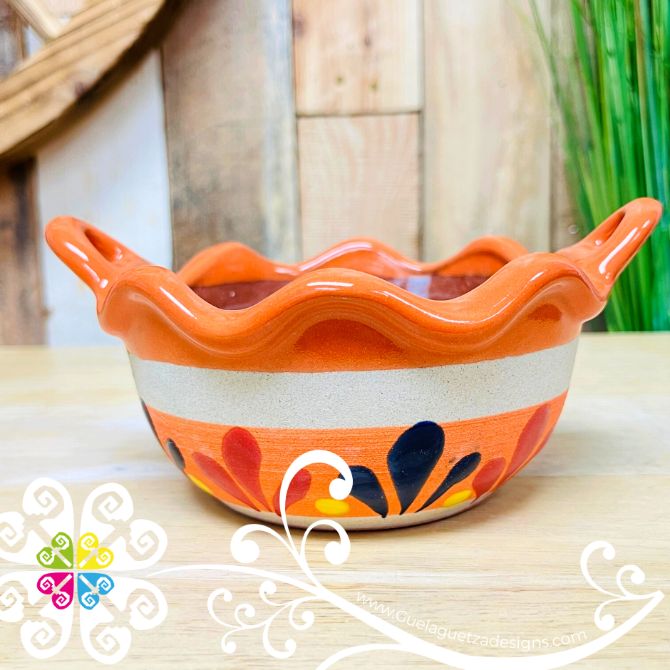 Set of 4 Engobe Small Cazuelita Clay Bowl