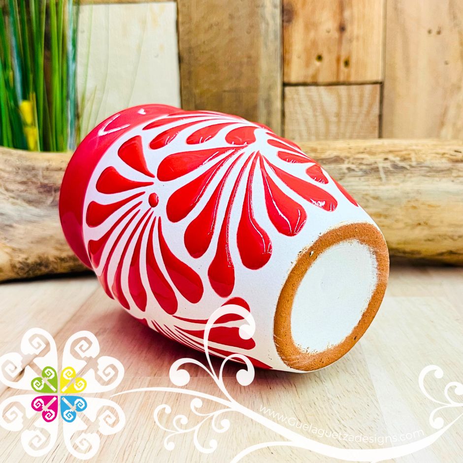 Set of Engobe Rainbow Espiga Plumeado Cantarito Cup - Set Clay Cantarito