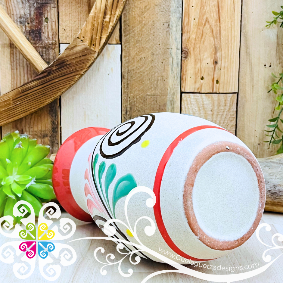 Red Catrina Ovulo Vase - Mexican Home Décor
