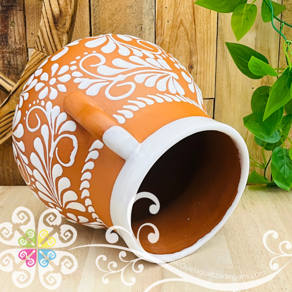 Natural with White Espiga Olla Bule - Home Decor