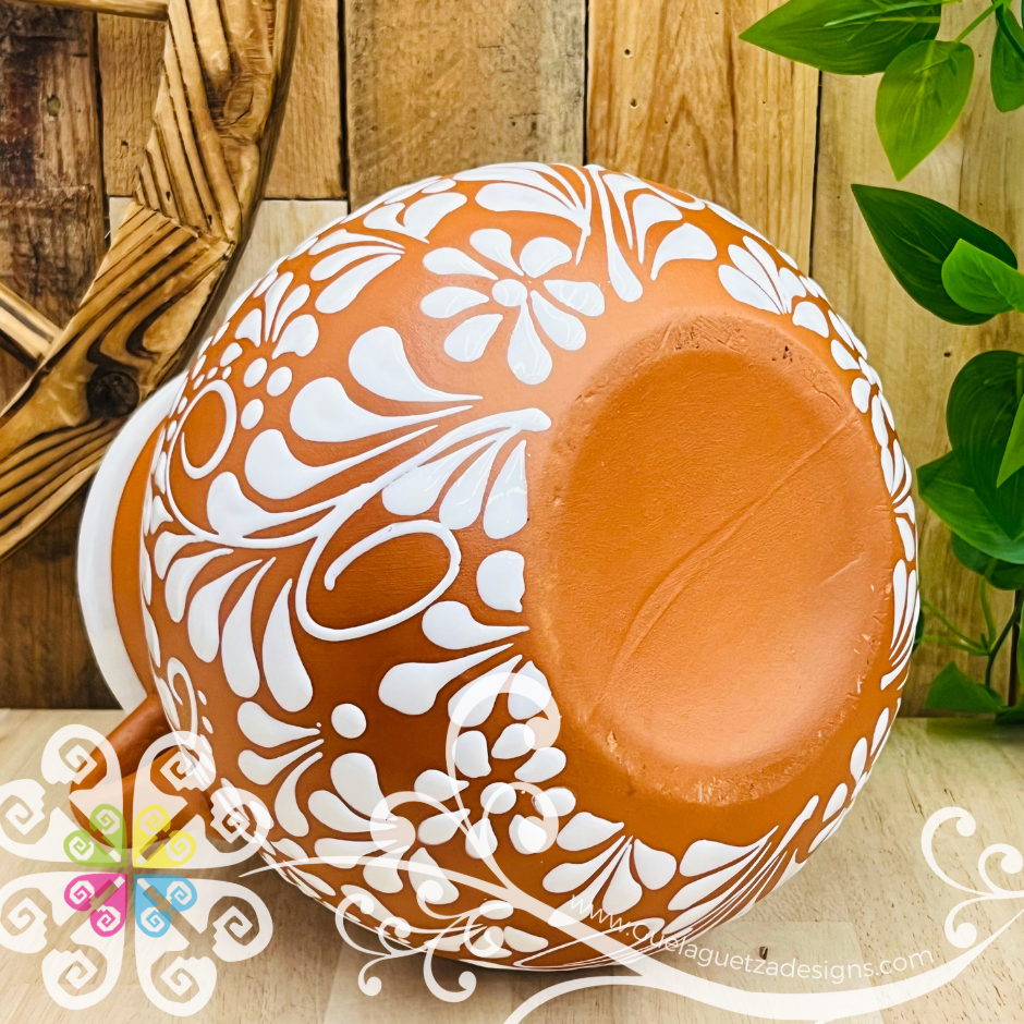Natural with White Espiga Olla Bule - Home Decor