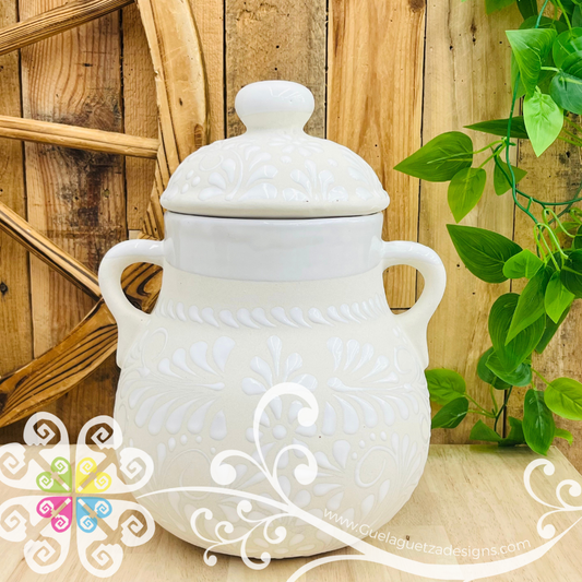 White Espiga Olla Bule - Home Decor