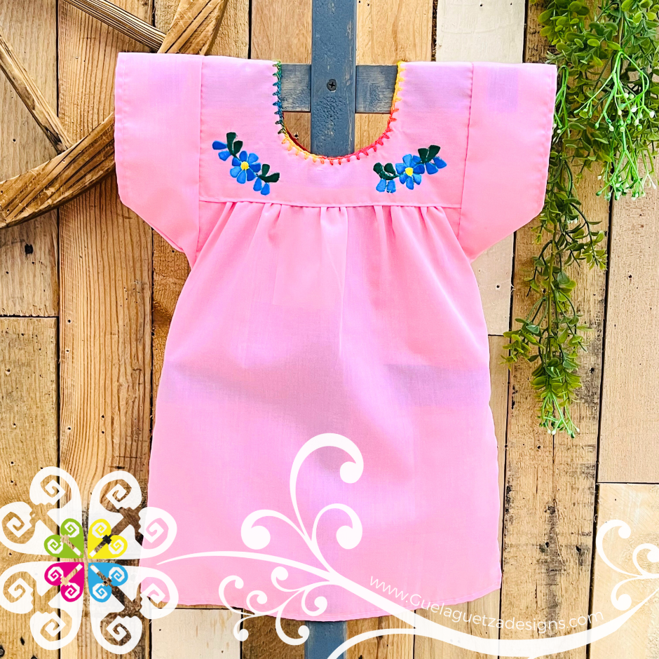 Baby Pink Vestido Tehuacan Nina - Tehuacan Children Dress