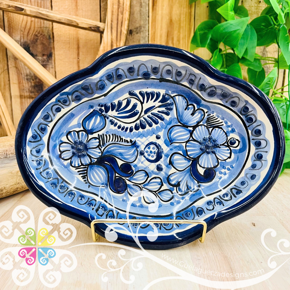 Blue Medium Trinket Tray - Talavera Puebla