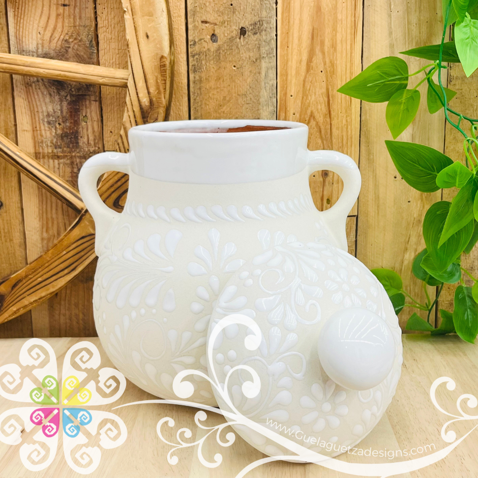 White Espiga Olla Bule - Home Decor
