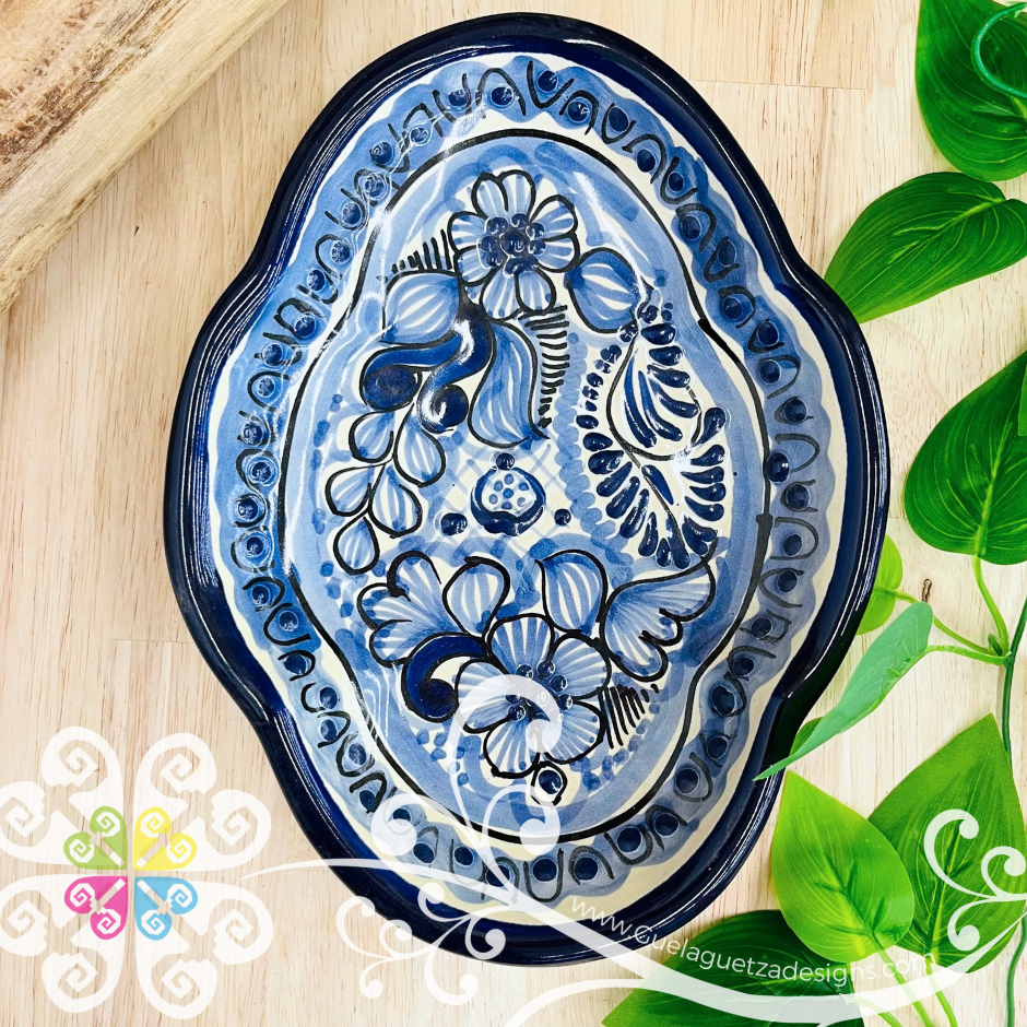 Blue Medium Trinket Tray - Talavera Puebla