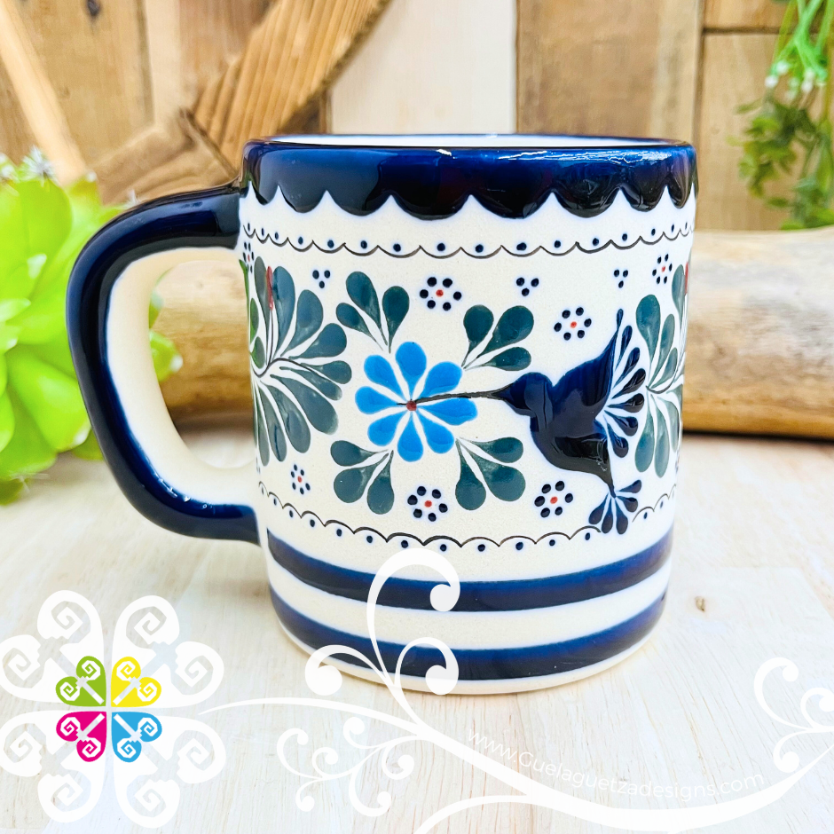 Navy Blue Taza Recta Colibri - Barro Alta Temperatura - Single Clay Mug