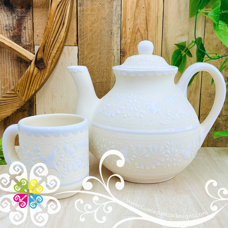 Tetera Set with 4 Mugs 5 pcs Set - Barro Alta Temperatura