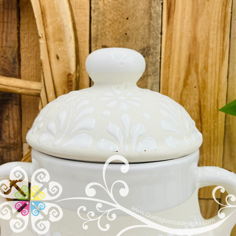 White Espiga Olla Bule - Home Decor