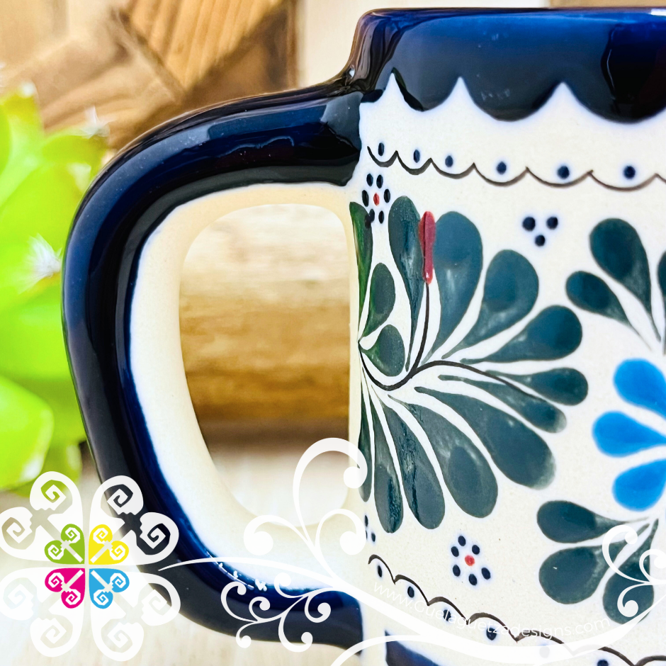 Navy Blue Taza Recta Colibri - Barro Alta Temperatura - Single Clay Mug